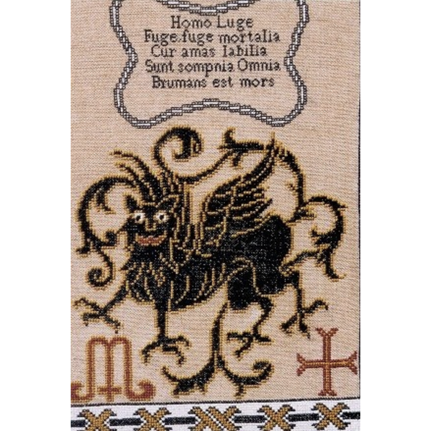 The Scarlet Letter ~ The Black Gryphon Reproduction Sampler Pattern
