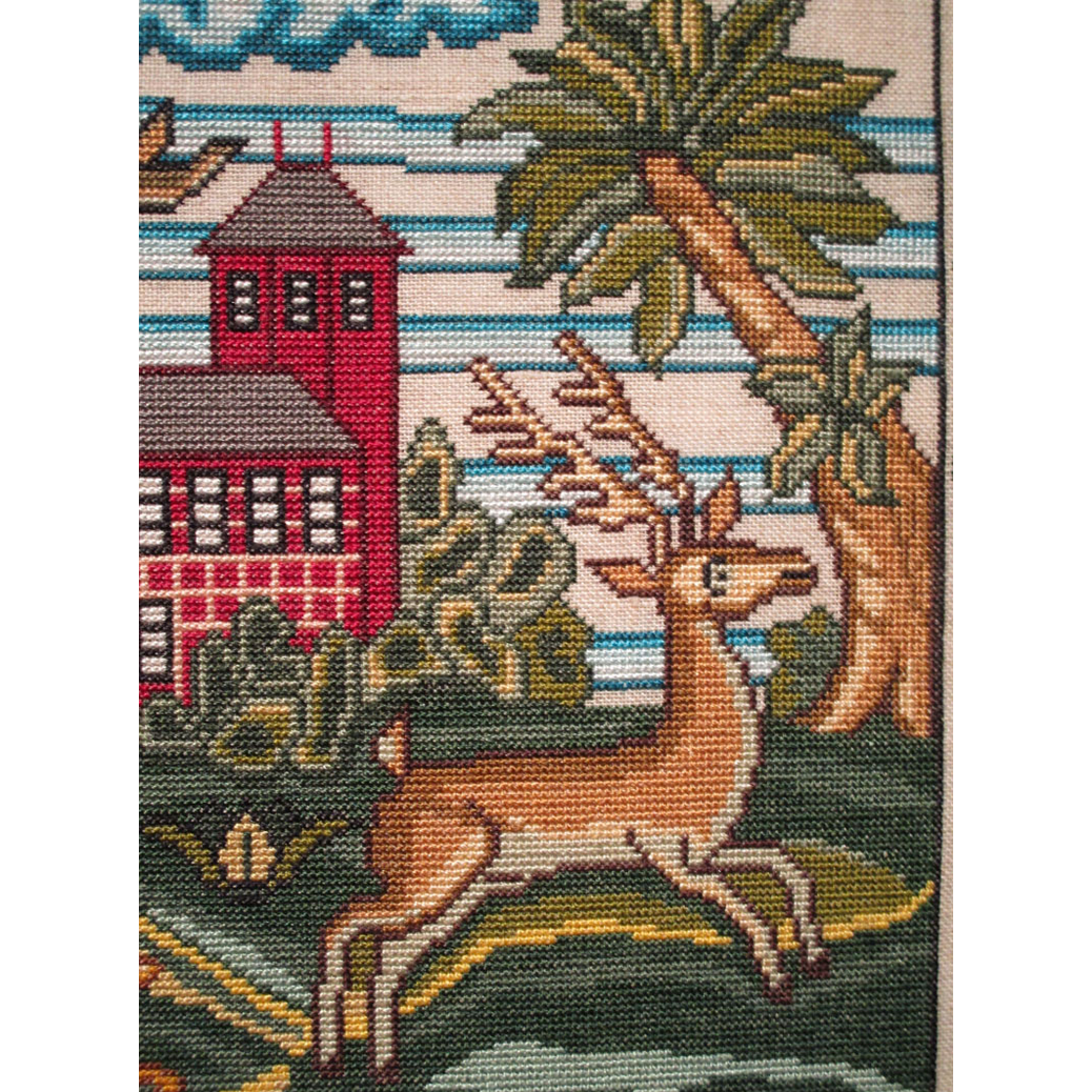The Scarlet Letter ~ Man Dogs and Deer Reproduction Sampler Pattern