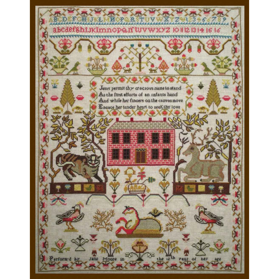 The Scarlet Letter ~ Jane Moore 1820 Reproduction Sampler Pattern – Hobby  House Needleworks