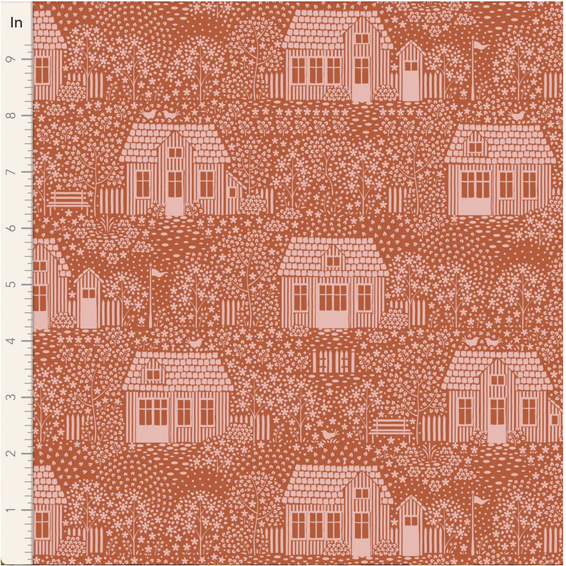 Tilda Fabrics ~ Hometown Eden Rust TIL100461