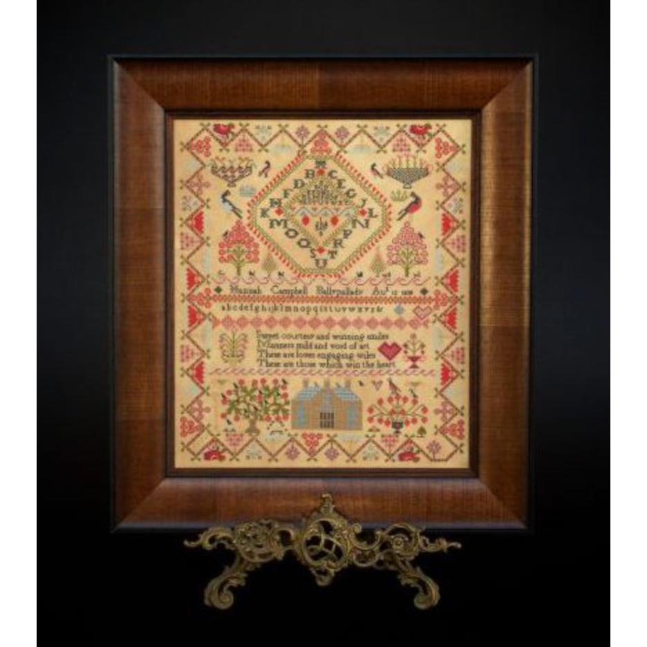 Hands Across The Sea ~ Hannah Campbell 1838 Sampler Pattern PDF