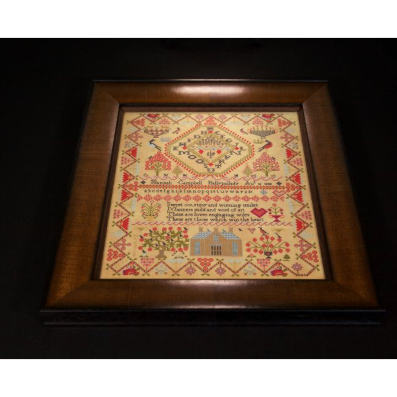 Hands Across The Sea ~ Hannah Campbell 1838 Sampler Pattern PDF