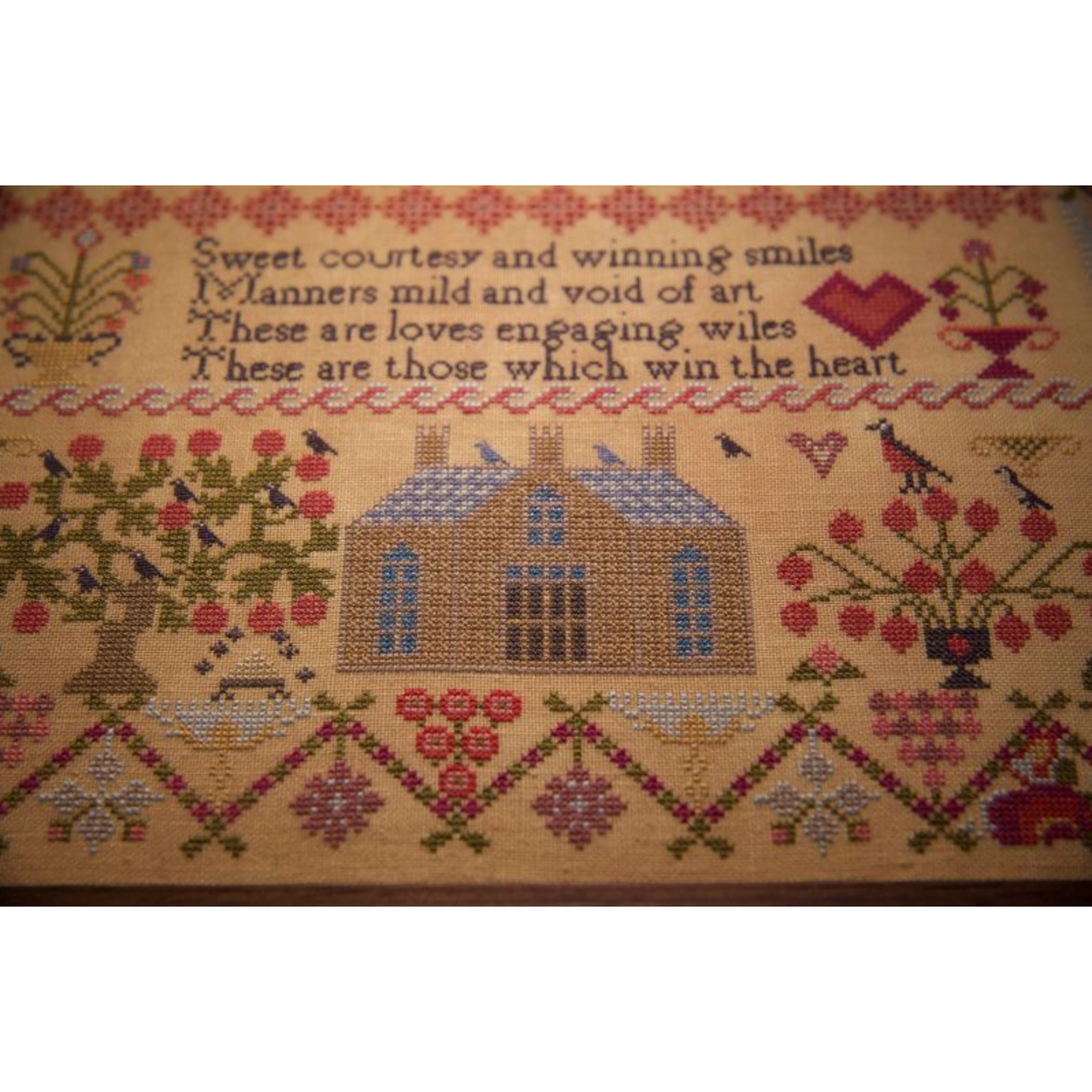 Hands Across The Sea ~ Hannah Campbell 1838 Sampler Pattern PDF