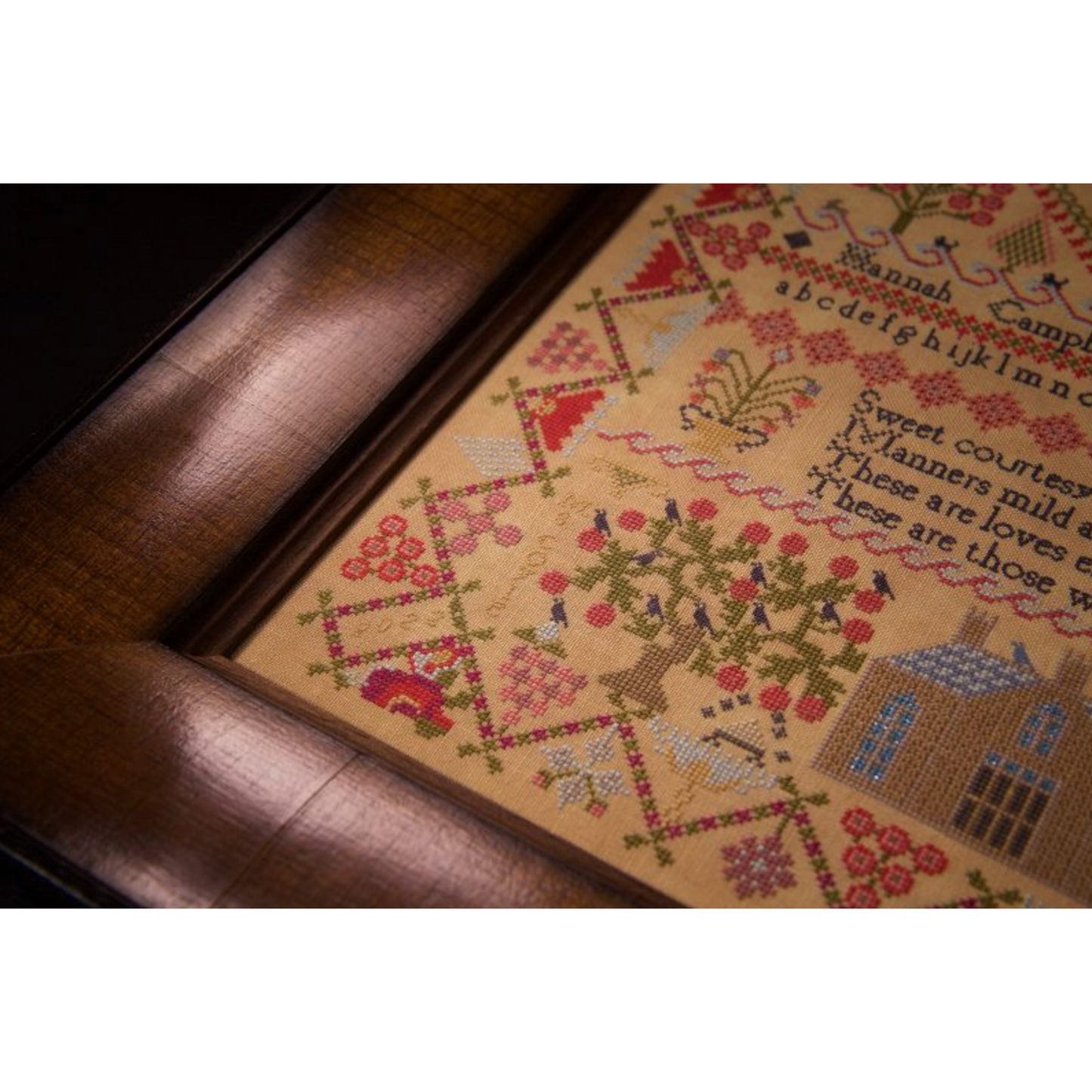 Hands Across The Sea ~ Hannah Campbell 1838 Sampler Pattern PDF