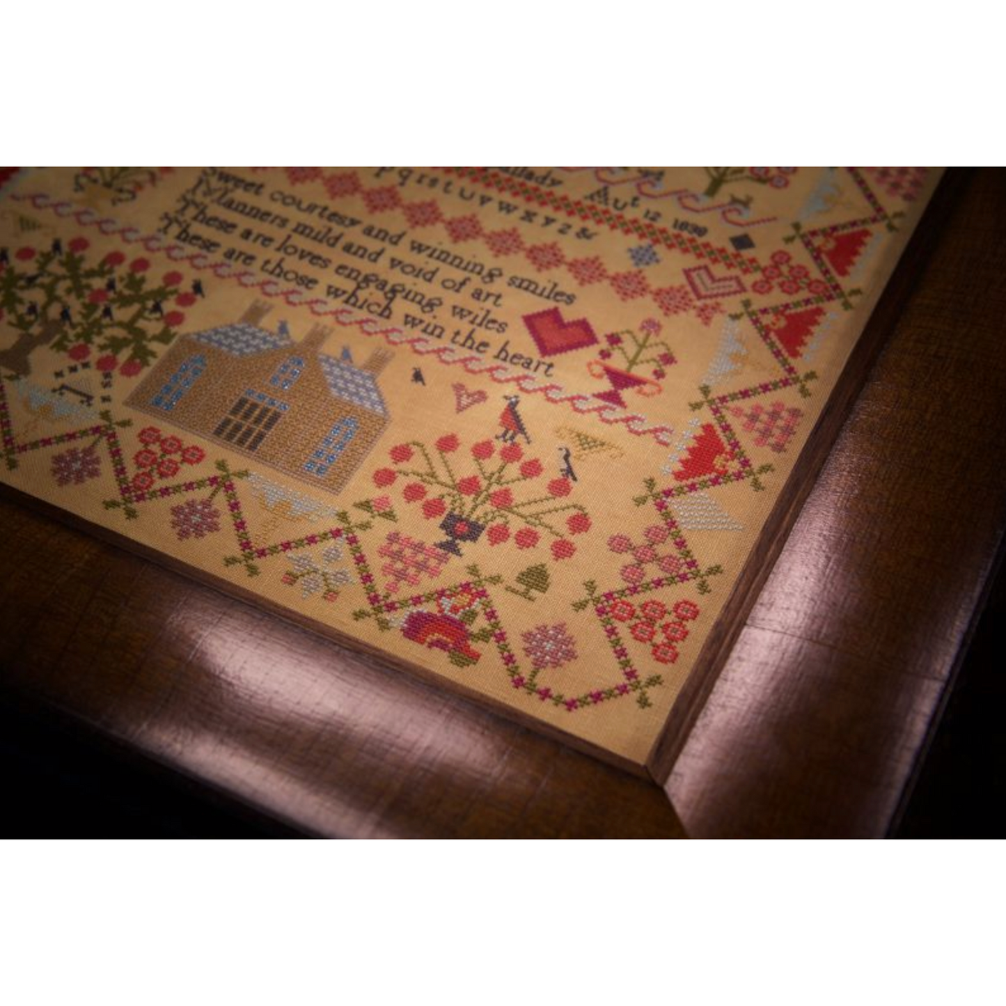 Hands Across The Sea ~ Hannah Campbell 1838 Sampler Pattern PDF