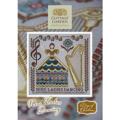 Cottage Garden Samplings ~ 12 Days of Christmas - Nine Ladies Dancing Pattern