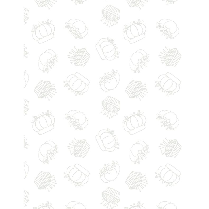 Sew Happy ~ Pincushions White on White ~ 1817-39149-100