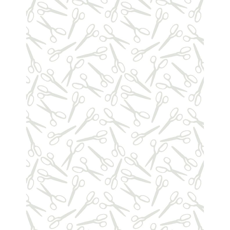 Sew Happy ~ Scissor Toss White on White ~ 1817-39151-100