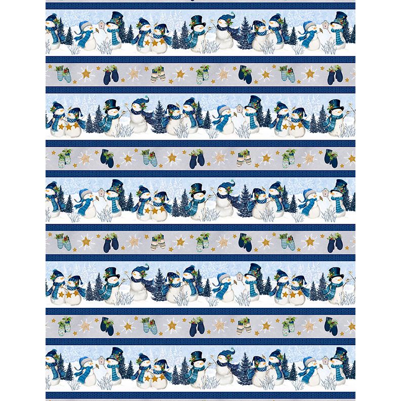 Let It Snow-Man! ~ Repeating Stripe ~ 27752 941 Multi