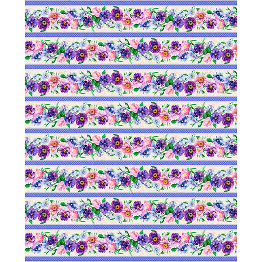 Pansy Fields ~ Repeating Stripe ~ 28661 263 Multi