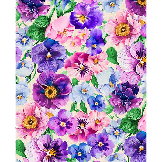 Pansy Fields ~ Packed Florals ~ 28662 276 Cream
