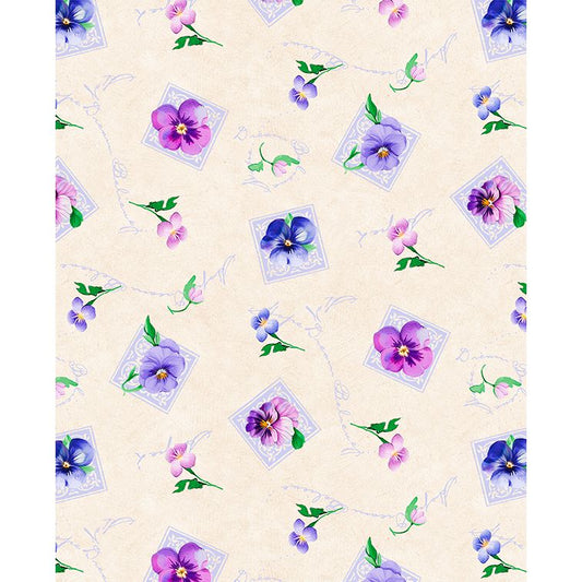 Pansy Fields ~ Small Florals ~ 28664 273 Cream
