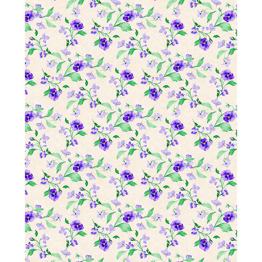 Pansy Fields ~ Trailing Florals ~ 28665 267 Cream