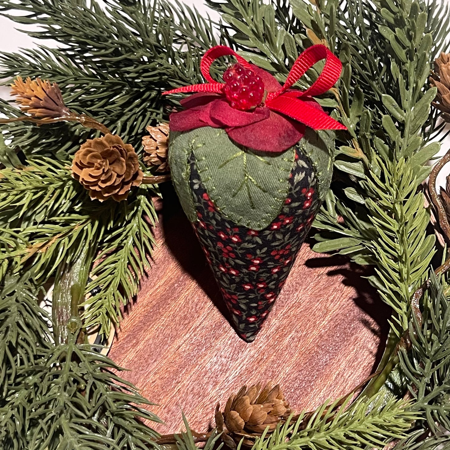 Paxe's Designs ~ Large Christmas Strawberry Pincushion