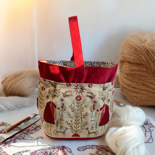 Atenti | Knitting and Crochet Organizer Project Bag: Harvest Caddy Tall