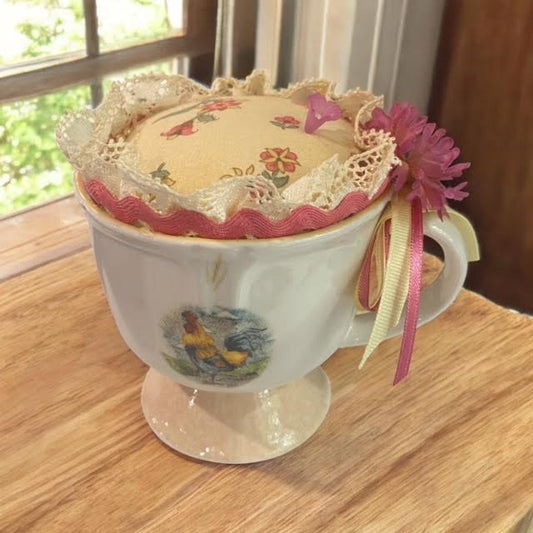 Paxe's Designs ~ #33 Vintage Teacup Pincushion