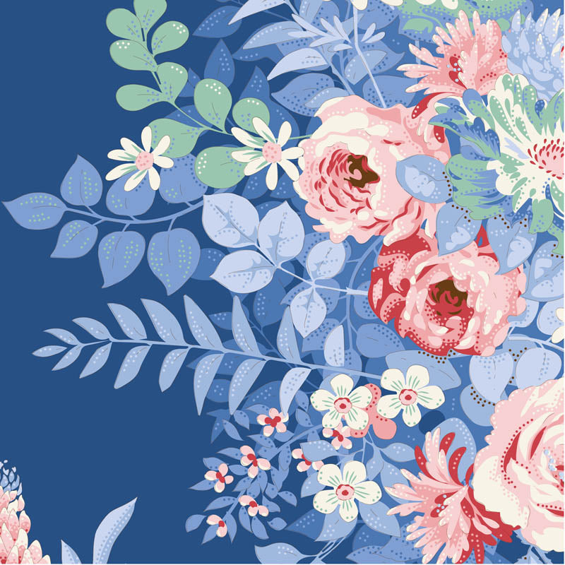 Tilda Something Blue ~ 34" remnant ~ Whimsyflower ~ TIL100675 Night