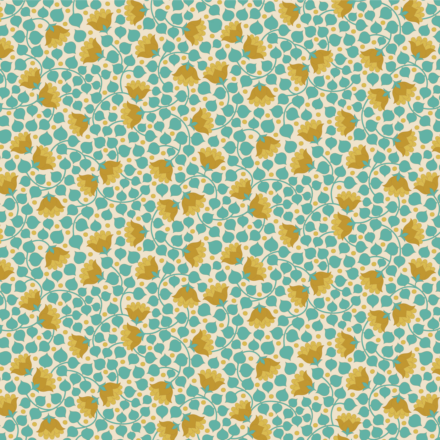 Tilda Wallflower Blenders ~ Bellflower ~ 100126 Teal