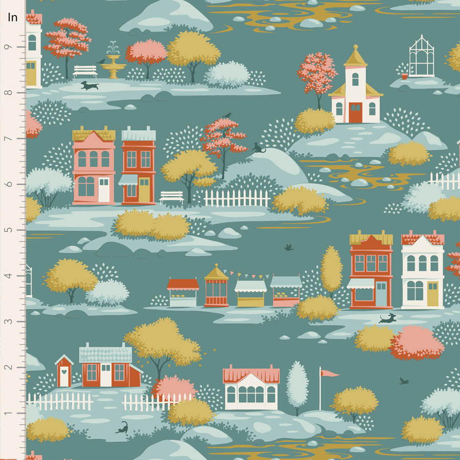 Tilda Village Life ~ Village ~ TIL110180 Teal