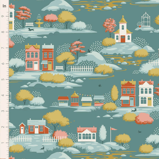 Tilda Village Life ~ Village ~ TIL110180 Teal