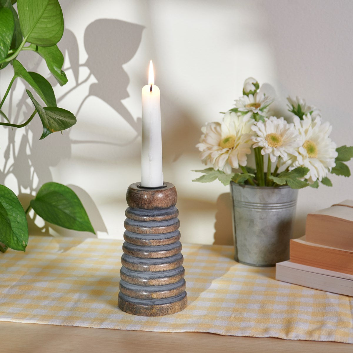Ribbed Cone Candle Holder