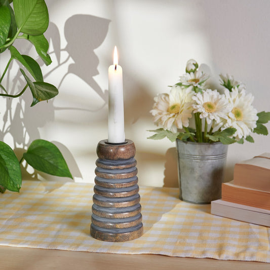 Ribbed Cone Candle Holder