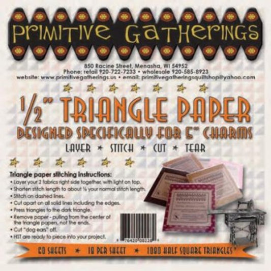 Primitive Gatherings ~ 1/2" Triangle Paper