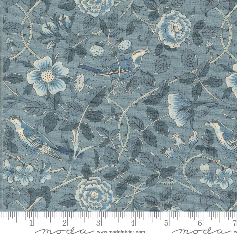 Sacre Bleu ~ Oiseaux Florals Birds ~ 13972 16 French Blue