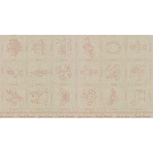 Joie De Vivre ~ Broderie Panel ~ 13989 11L Rouge