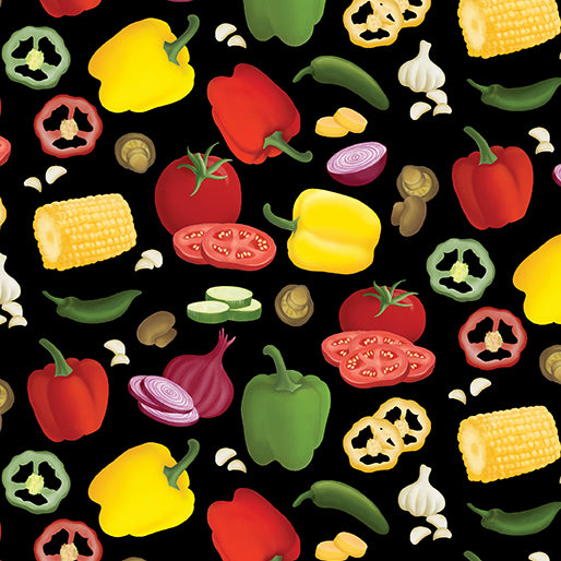 Hot Stuff ~ Veggie Party ~ 15090-12 Black