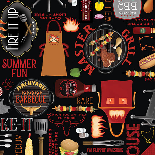 Hot Stuff ~ Backyard BBQ ~ 15091-12 Black