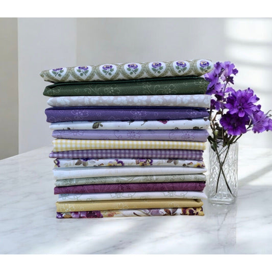 Dandy Pansies ~ Fat Quarter Bundle 15pcs