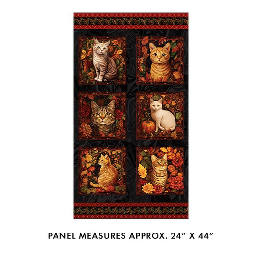 Autumn Cats ~ Autumn Cats Panel ~ 16765-87 Black