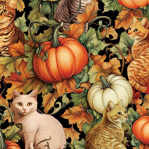 Autumn Cats ~ Cats And Pumpkins~ 16767-99 Multi