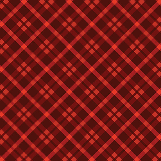 Autumn Cats ~ Plaid Season ~ 16770-10 Red