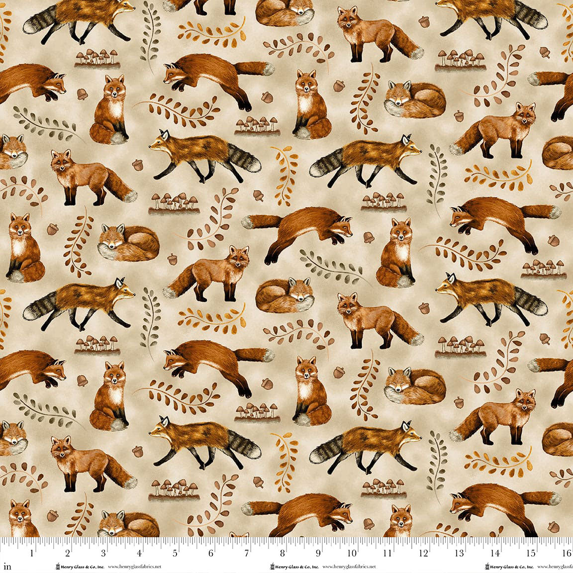 Hello Pumpkin ~ Foxes ~ 1885-33 Beige