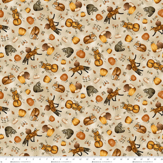 Hello Pumpkin ~ Fall Motif Toss ~ 1888-33 Beige