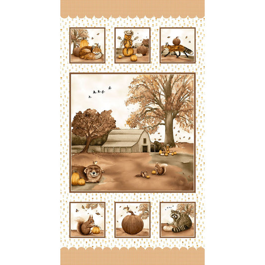 Hello Pumpkin ~ Fall Scene Panel ~ 1894P-33 Multi
