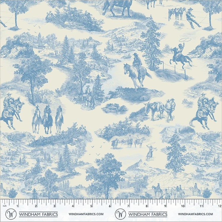 Lone Star Trail | Cowboy Toile - 55430-4 Chambray/Cream