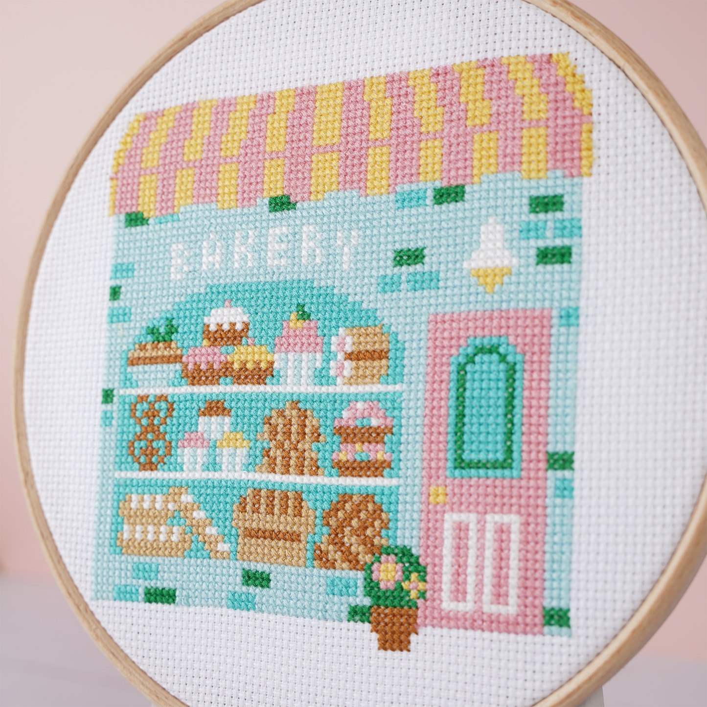 Piece of Cake Bakery - Cross Stitch Kit: Standard kit with 14 count aida (no hoop)