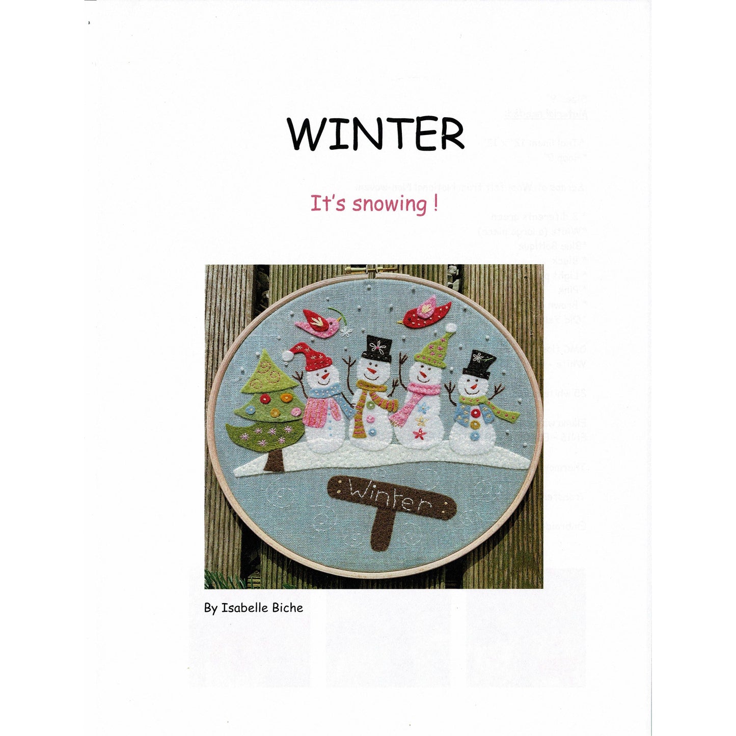 L'Atelier D'Isabelle ~ Winter Applique Patterns