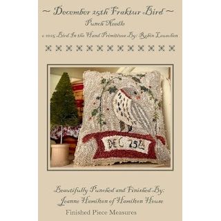 Bird In The Hand Primitives | December 25th Fraktur Bird Punch Needle Pattern