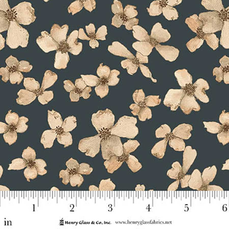 Whimsical Woods ~ Floral ~ 2235-77 Dk Blue