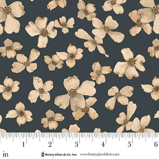 Whimsical Woods ~ Floral ~ 2235-77 Dk Blue