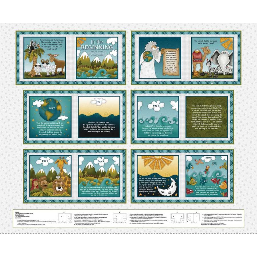 In The Beginning ~ Book Panel ~ 2373BP-19 Gray