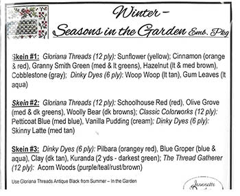 Jeannette Douglas Designs | Winter - Seasons In The Garden Embellishment Pack