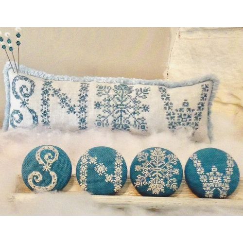 Running with Needles and Scissors | Snow Buttons & Pillow