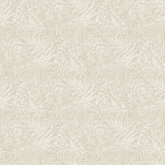 Natural Elements ~Toile Leaves ~ 27860-11 Cream/White