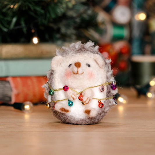 The Crafty Kit Company | Christmas Hedgehog Needle Felting Kit