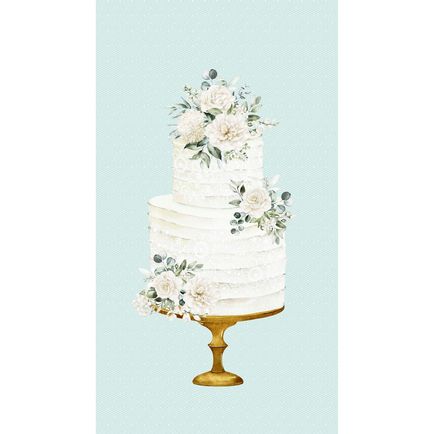 White Wedding ~ Cake Panel ~ 28380 62 Seafoam